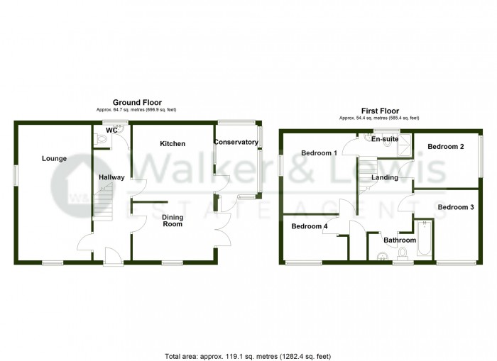 Floorplan for Penderyn Close, Merthyr Tydfil, CF48 1AS