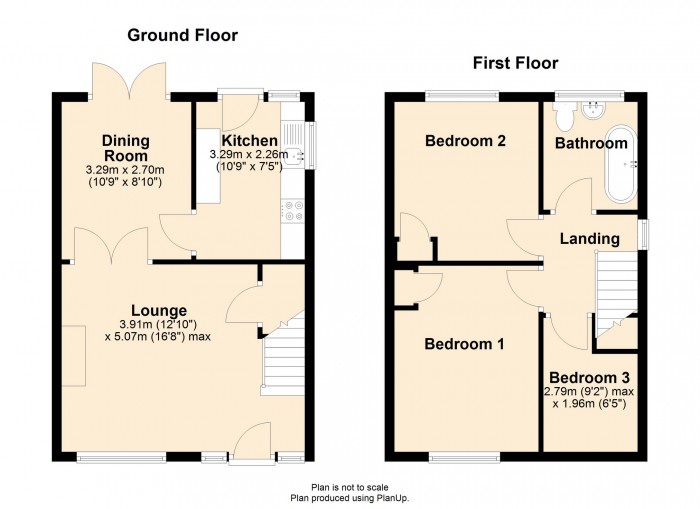 Floorplan for Cardigan Close, Tonteg, Pontypridd