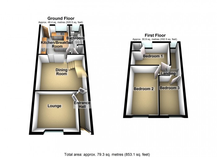 Floorplan for Primrose Hill, Merthyr Tydfil