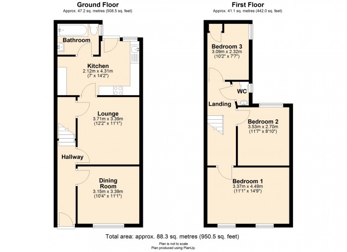 Floorplan for Llanover Road, Pontypridd