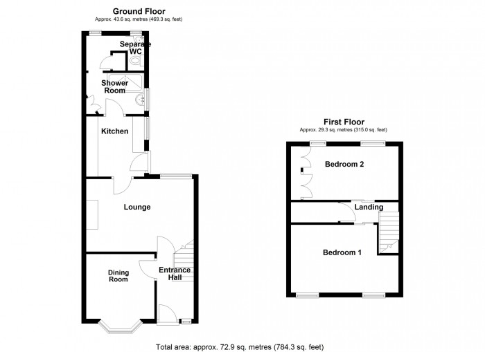 Floorplan for Hazel Terrace, Troedyrhiw, Merthyr Tydfil