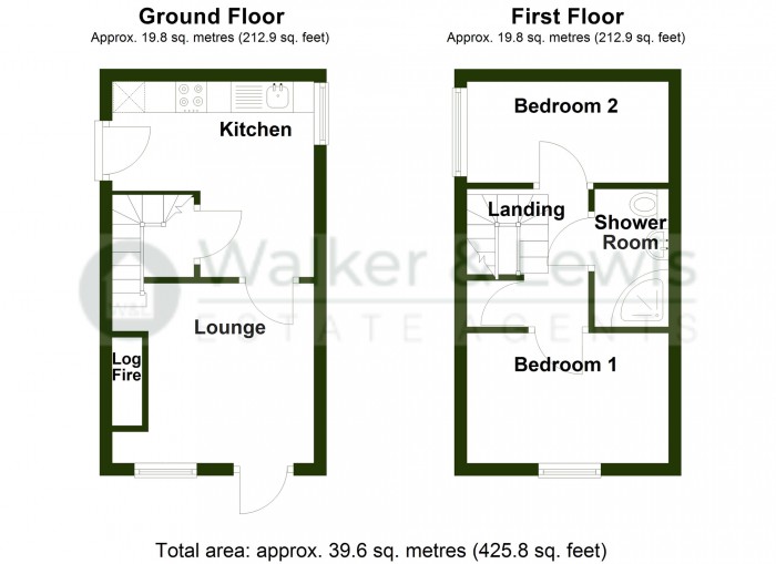 Floorplan for Evans Row, Pontsticill, Merthyr Tydfil, CF48 2UB
