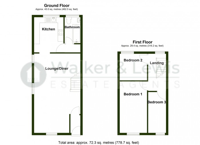 Floorplan for Brithweunydd Road, Tonypandy