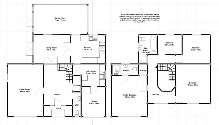 Floorplan for Cedars, The Grove, Pontypridd
