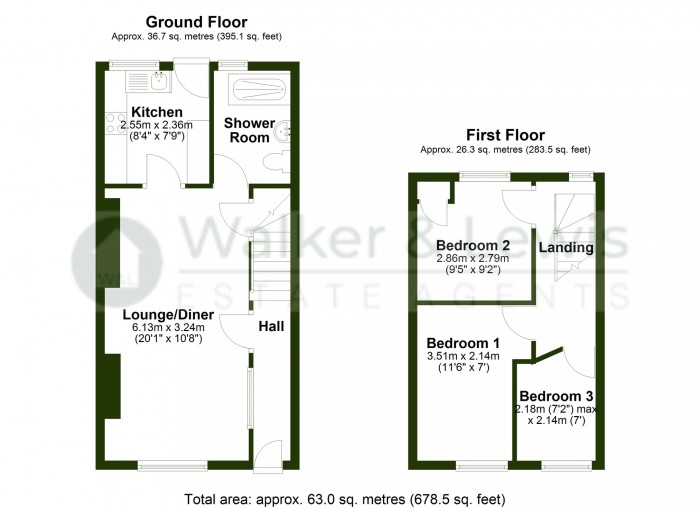 Floorplan for Tower Street, Pontypridd