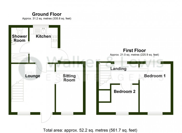 Floorplan for Wyndham Street, Troedyrhiw, Merthyr Tydfil, CF48 4JY