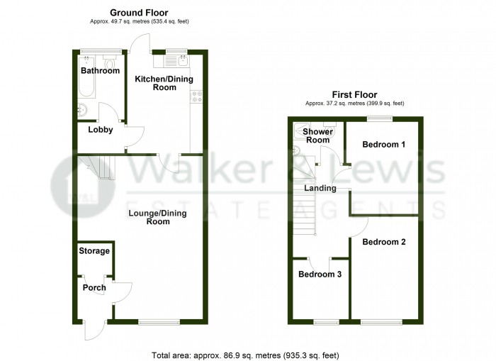 Floorplan for Cardiff Road, Merthyr Vale, Merthyr Tydfil, CF48 4RX