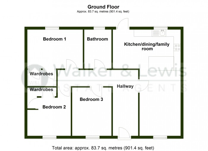 Floorplan for Bryony Close, Merthyr Tydfil, CF47 0LL