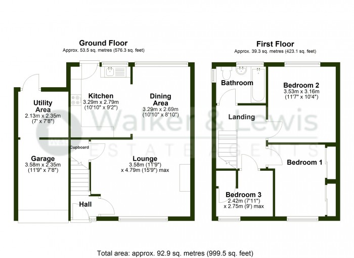Floorplan for Heol Hensol, Beddau, Pontypridd
