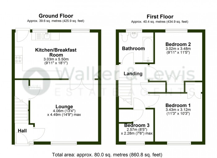 Floorplan for Deere Road, Llantwit Fardre, Pontypridd