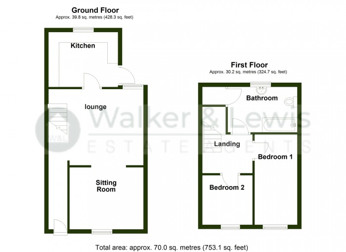 Floorplan for Bedlinog Terrace, Bedlinog, Treharris, CF46 6SB