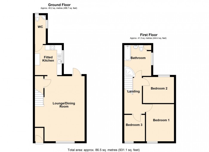 Floorplan for Windsor Terrace, Merthyr Tydfil