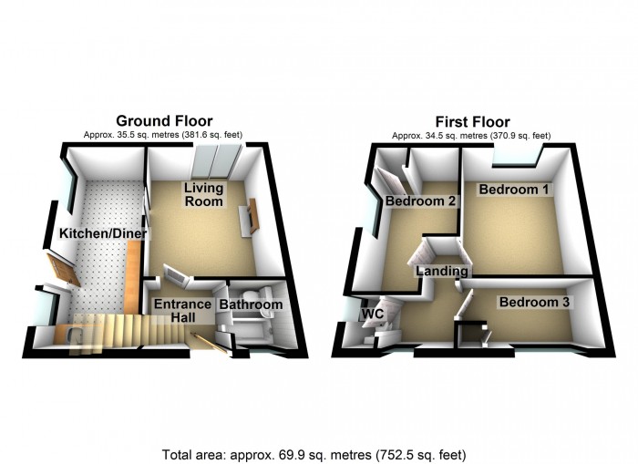 Floorplan for Crabtree Walk, Trefechan, Merthyr Tydfil
