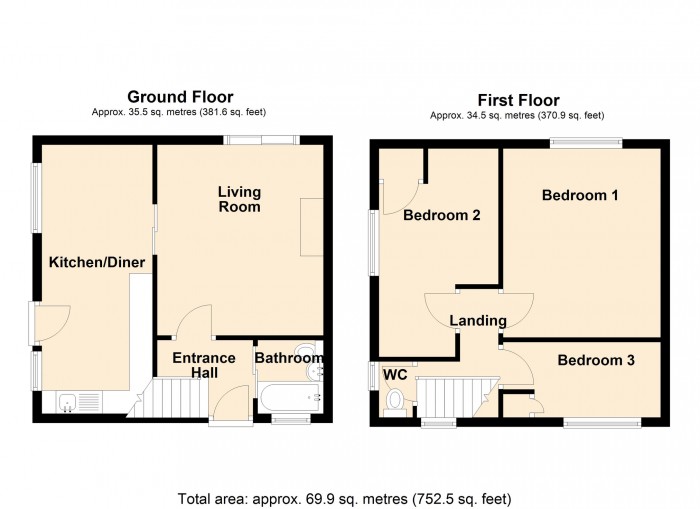 Floorplan for Crabtree Walk, Trefechan, Merthyr Tydfil