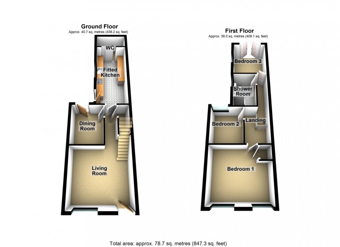 Floorplan for Tyntaldwyn Road, Troedyrhiw, Merthyr Tydfil