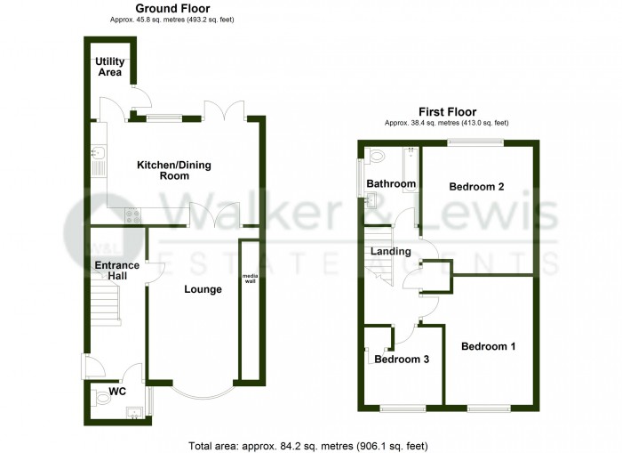 Floorplan for Cae'R Wern, Merthyr Tydfil, CF48 1AE