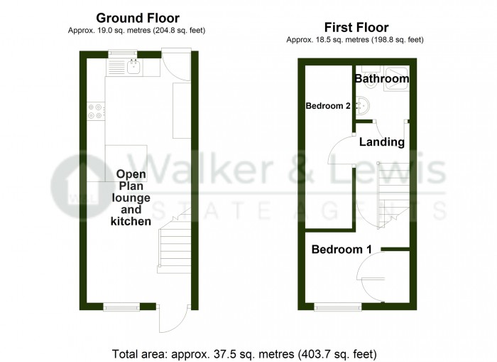 Floorplan for Church Street, Troedyrhiw, Merthyr Tydfil, CF48 4HD