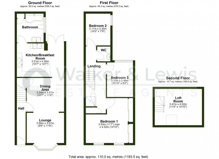 Floorplan for Graigwen Road, Pontypridd