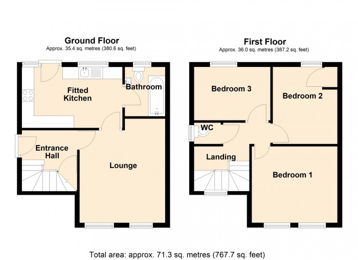 Floorplan for Fourth Avenue, Merthyr Tydfil
