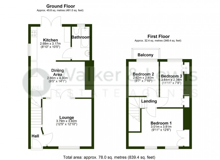 Floorplan for Thomas Street, Gilfach Goch, Porth