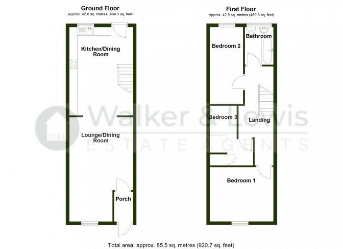 Floorplan for Wyndham Street, Troedyrhiw, Merthyr Tydfil, CF48 4JY
