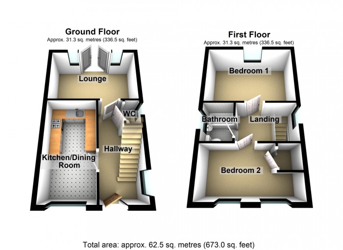 Floorplan for Heron Walk, Merthyr Vale, Merthyr Tydfil