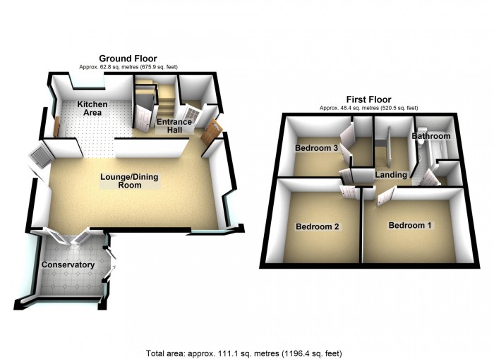 Floorplan for Ty Isaf Bungalow, Off Pandy Road, Llanbradach, Caerphilly