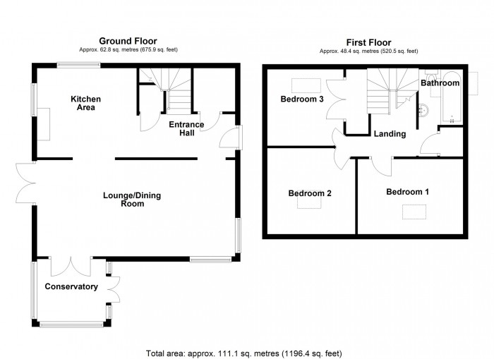 Floorplan for Ty Isaf Bungalow, Off Pandy Road, Llanbradach, Caerphilly