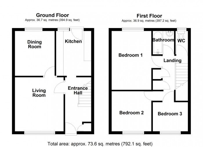 Floorplan for Forsythia Close, Merthyr Tydfil