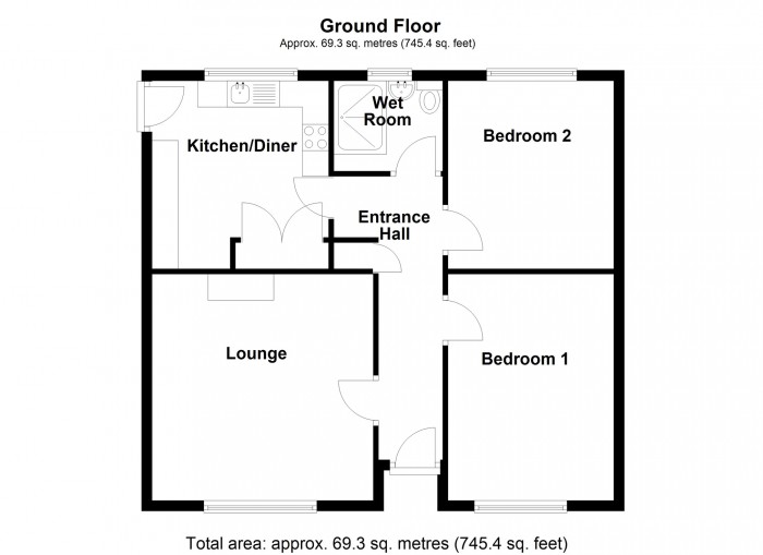 Floorplan for Pandy Close, Merthyr Tydfil