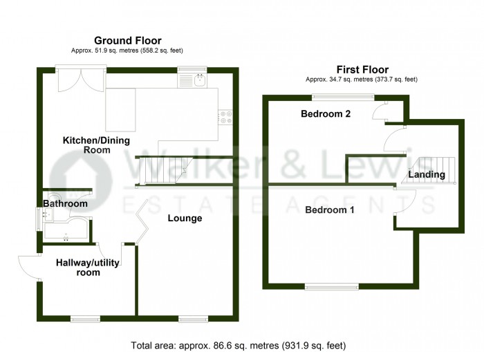 Floorplan for Ann's Close, Merthyr Tydfil, CF47 0UA