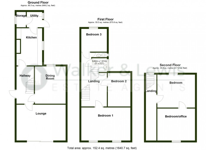 Floorplan for Caeracca Villas, Pant, Merthyr Tydfil.CF48 2AS
