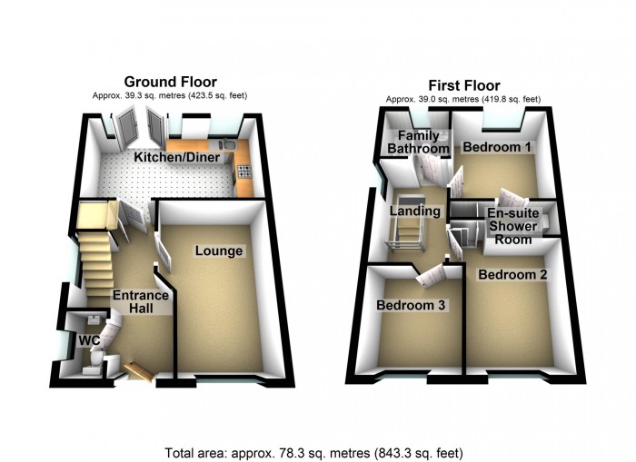 Floorplan for Heron Walk, Merthyr Vale, Merthyr Tydfil