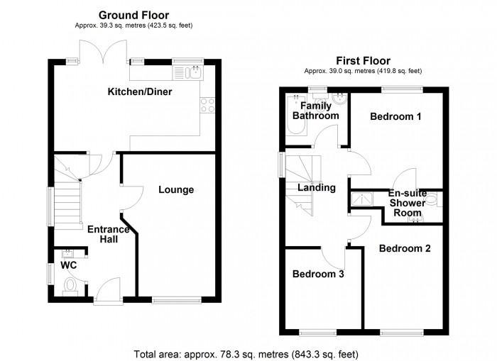 Floorplan for Heron Walk, Merthyr Vale, Merthyr Tydfil