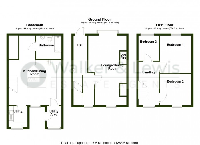 Floorplan for Carlton Terrace, Troedyrhiw, Merthyr Tydfil, CF48 4EP
