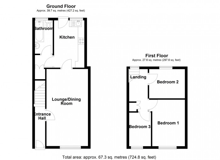 Floorplan for Tanybryn Place, Merthyr Tydfil