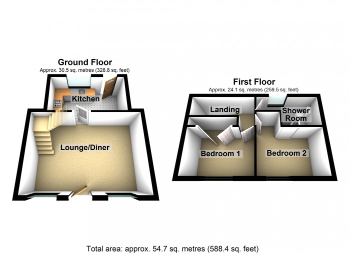 Floorplan for Francis Street, Dowlais, Merthyr Tydfil