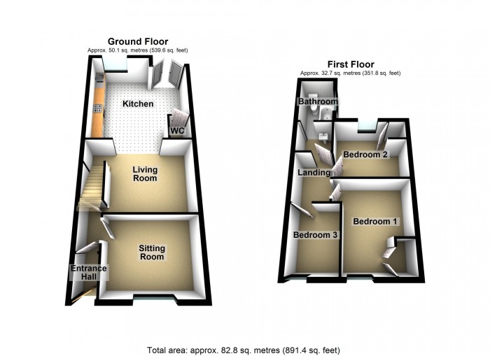 Floorplan for Thomas Street, Treharris, Merthyr Tydfil, CF46 5LG