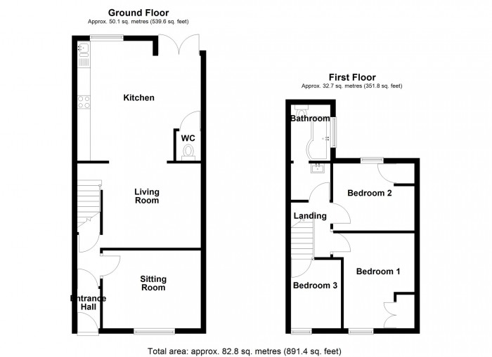 Floorplan for Thomas Street, Treharris, Merthyr Tydfil, CF46 5LG
