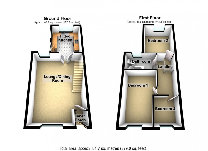 Floorplan for Railway Terrace, Merthyr Tydfil