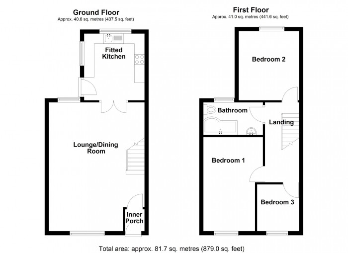 Floorplan for Railway Terrace, Merthyr Tydfil