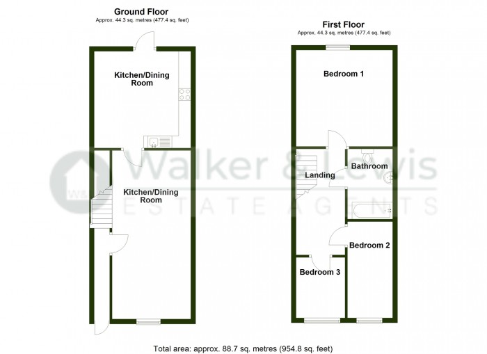 Floorplan for Saxon Street, Merthyr Tydfil, CF47 8SP