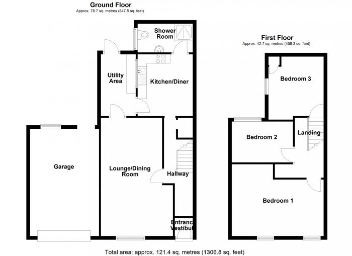 Floorplan for Darren View, Merthyr Tydfil