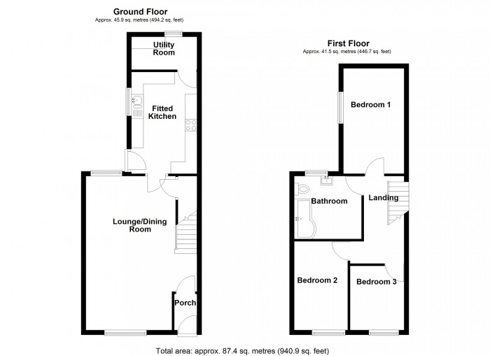 Floorplan for Perthygleision, Aberfan, Merthyr Tydfil