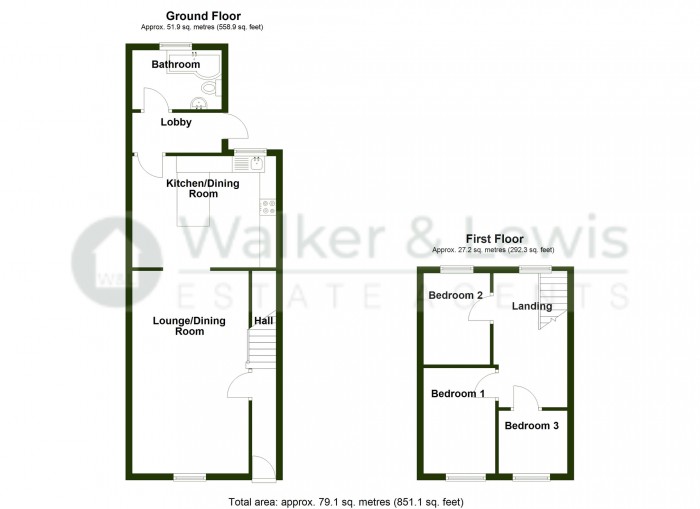 Floorplan for Hamilton Street, Pentrebach, Merthyr Tydfil, CF48 4BP