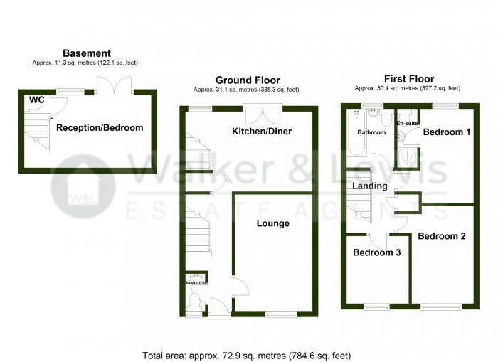 Floorplan for Gelynos Avenue, Argoed, Blackwood, Caerphilly, NP12 0AT