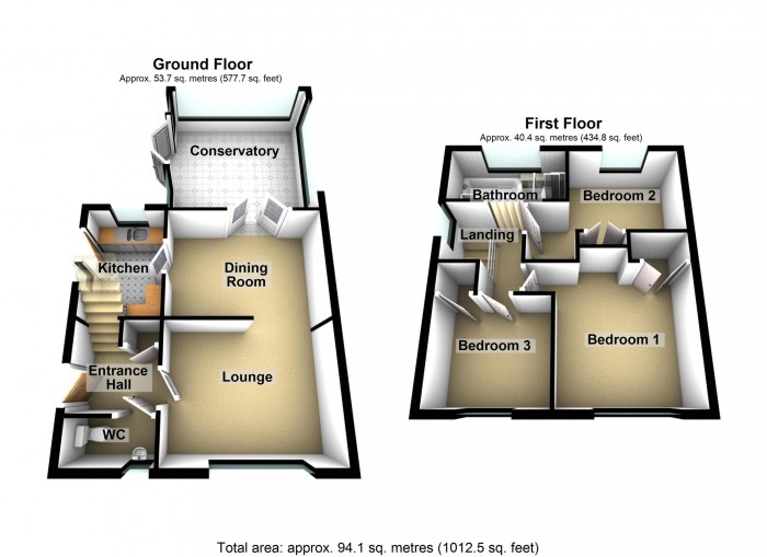 Floorplan for Billingham Crescent, Merthyr Tydfil
