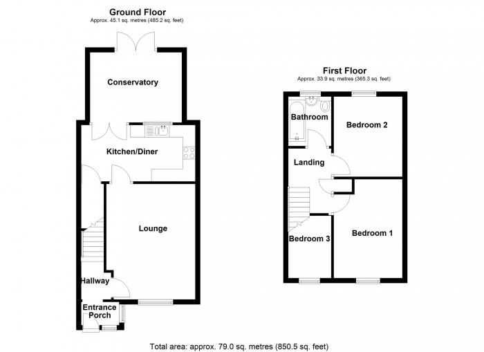 Floorplan for Beacon Heights, Merthyr Tydfil