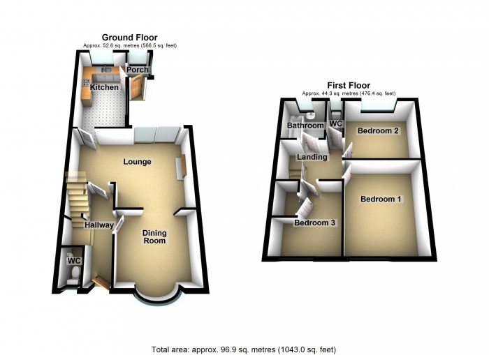 Floorplan for Brondeg, Heolgerrig, Merthyr Tydfil