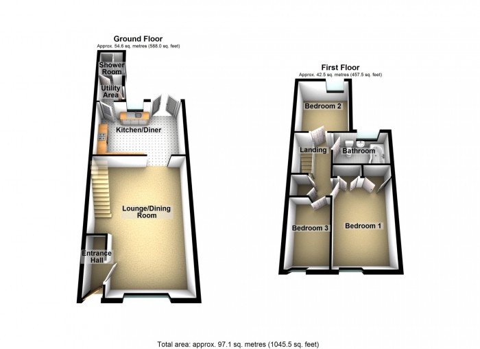 Floorplan for Brynhyfryd Street, Merthyr Tydfil, South Glamorgan
